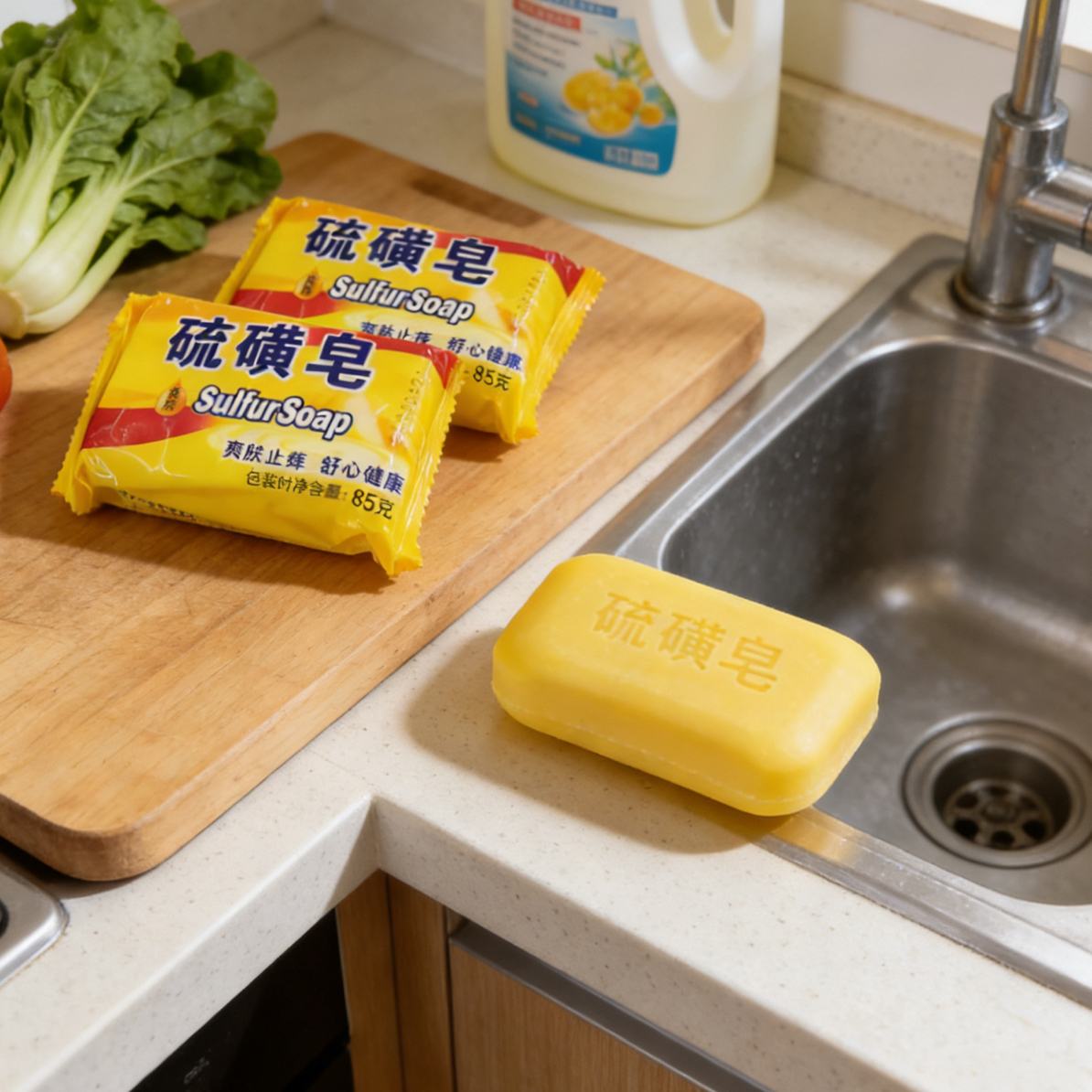 （三块装）硫磺皂除螨抑菌清洁毛孔男女通用洗澡洗头沐浴香皂