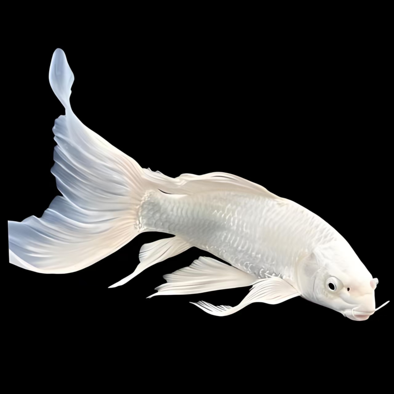 台湾纯种普身白蝴蝶蝴蝶鲤锦鲤观赏鱼大鳍大尾冷水好养耐活