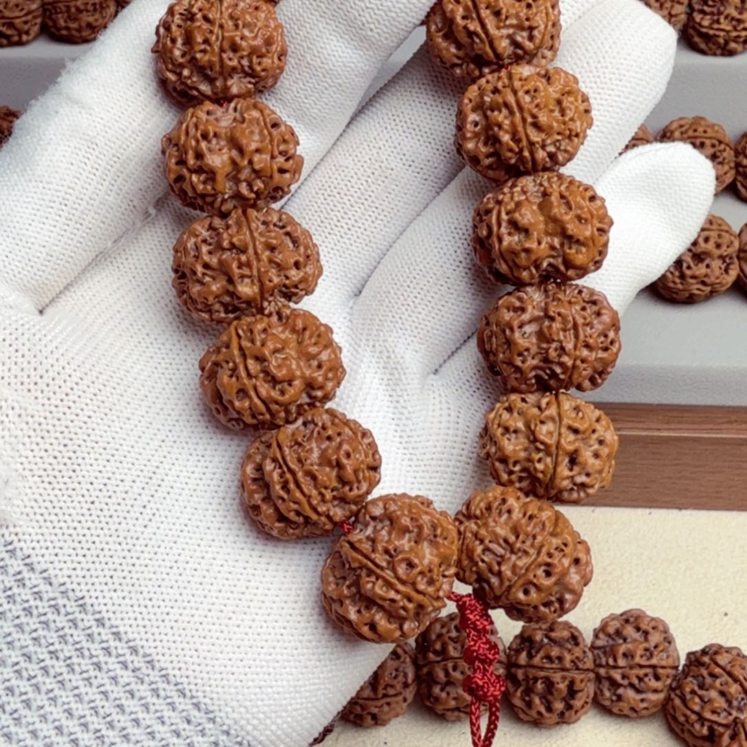 金刚菩提吊坠原生态古龙五星钮扣梅花双龙订制22姜黄皮