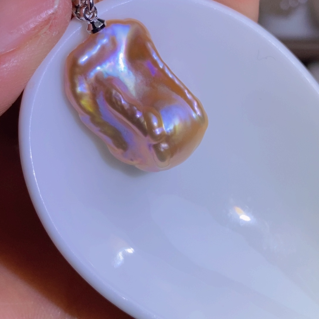 银S925镶嵌天然淡水珍珠淡水珍珠