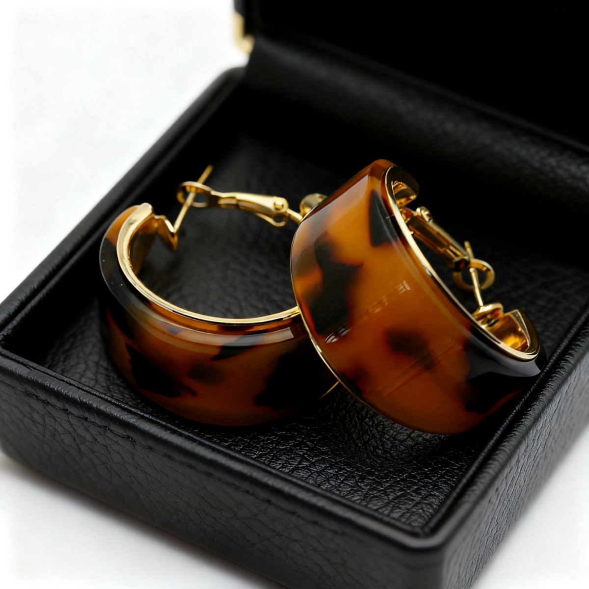 铜合金亚克力耳饰 美拉德秋冬复古高级感轻奢气质设计感耳环耳圈