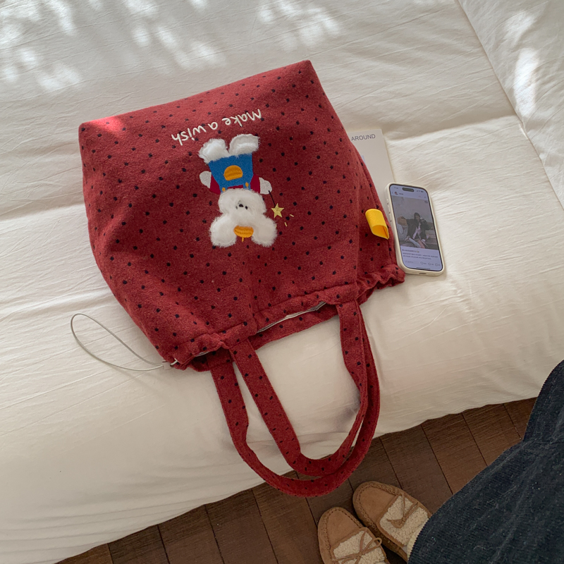 【文艺风托特包】百搭单肩包卡通手提款时尚布包休闲上课书包包包女