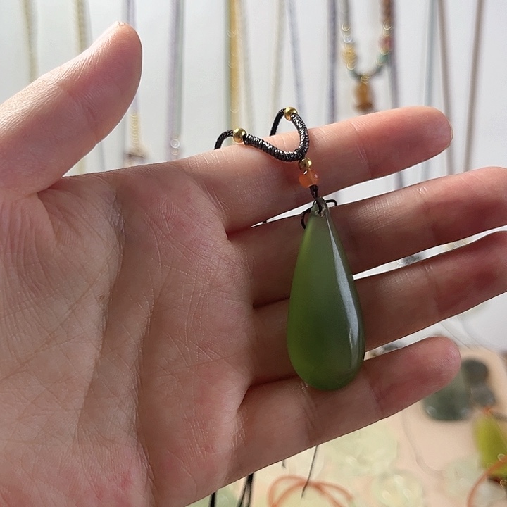 岫玉未镶嵌套链岫玉精品吊坠项链