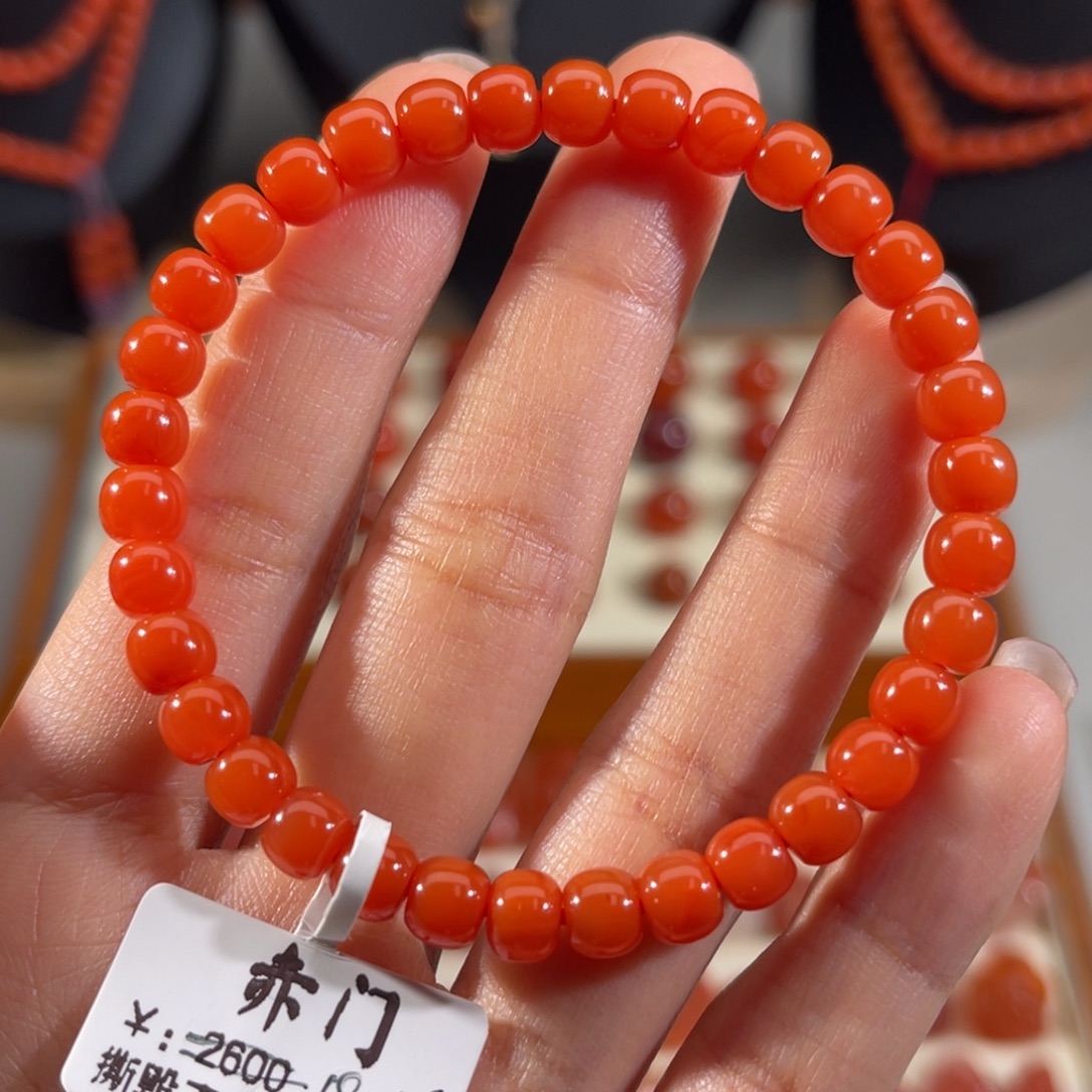 南红玛瑙未镶嵌老型手串 6mm