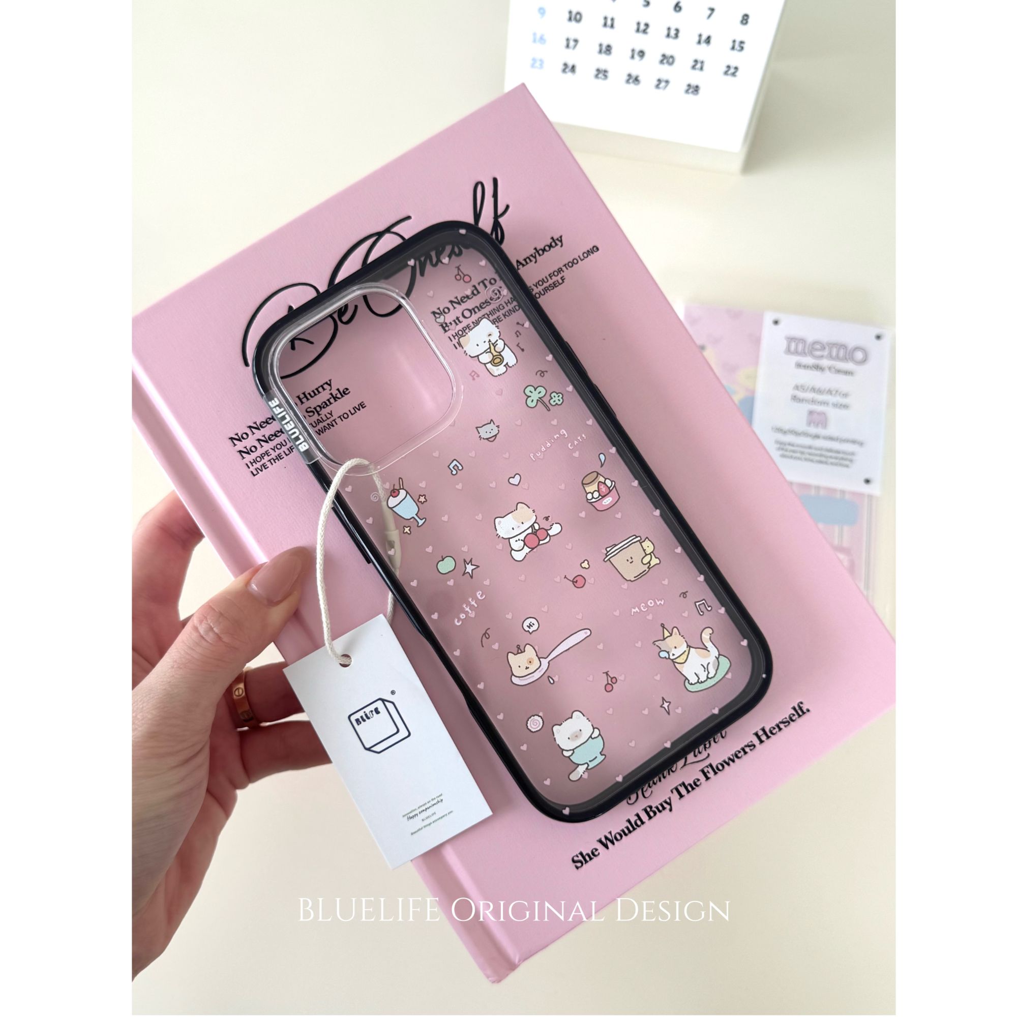 BLUELIFE 小爱心猫咪贝贝壳适用iPhone17ProMax苹果16Pro手机壳