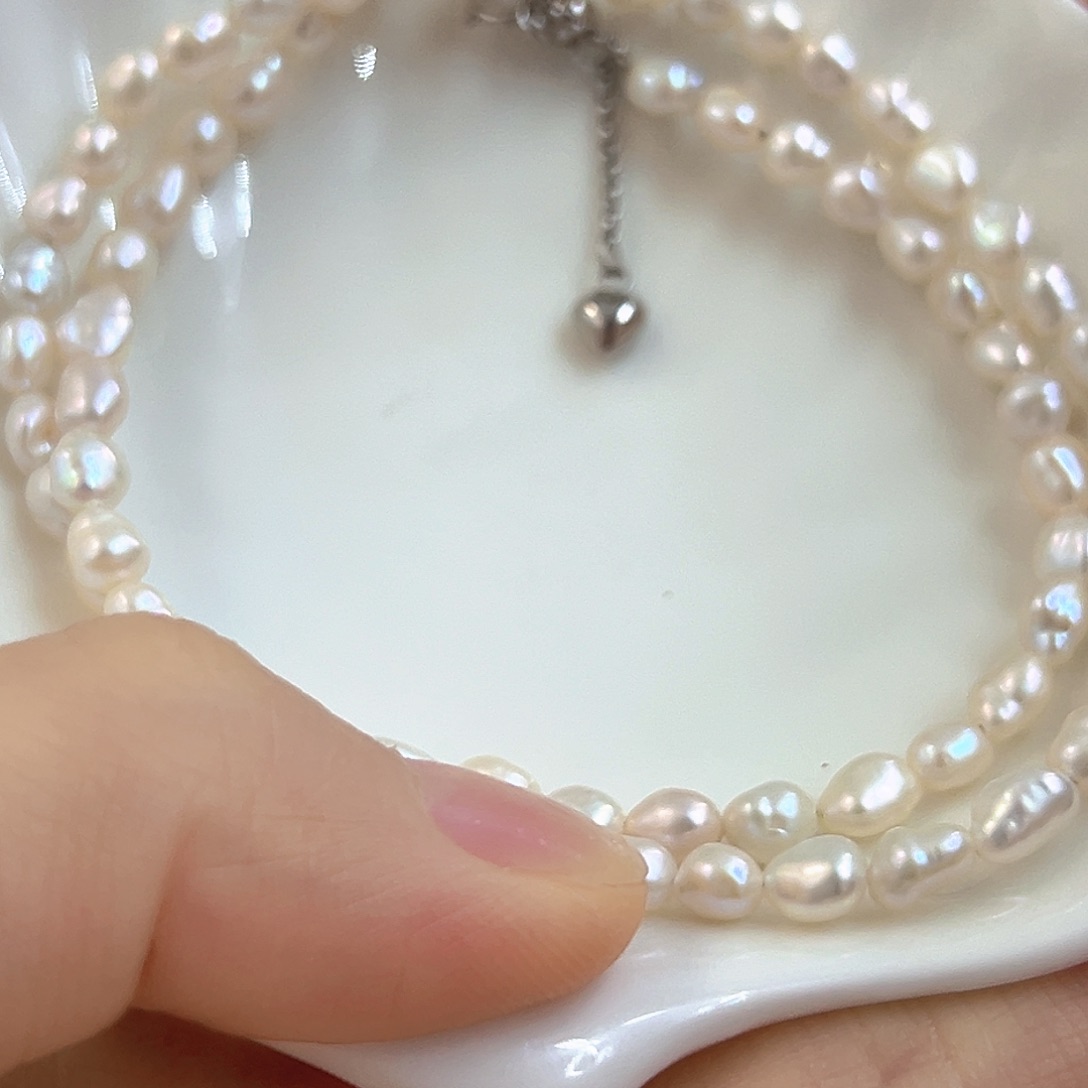 蜜***羽颈饰淡水珍珠银S925镶嵌