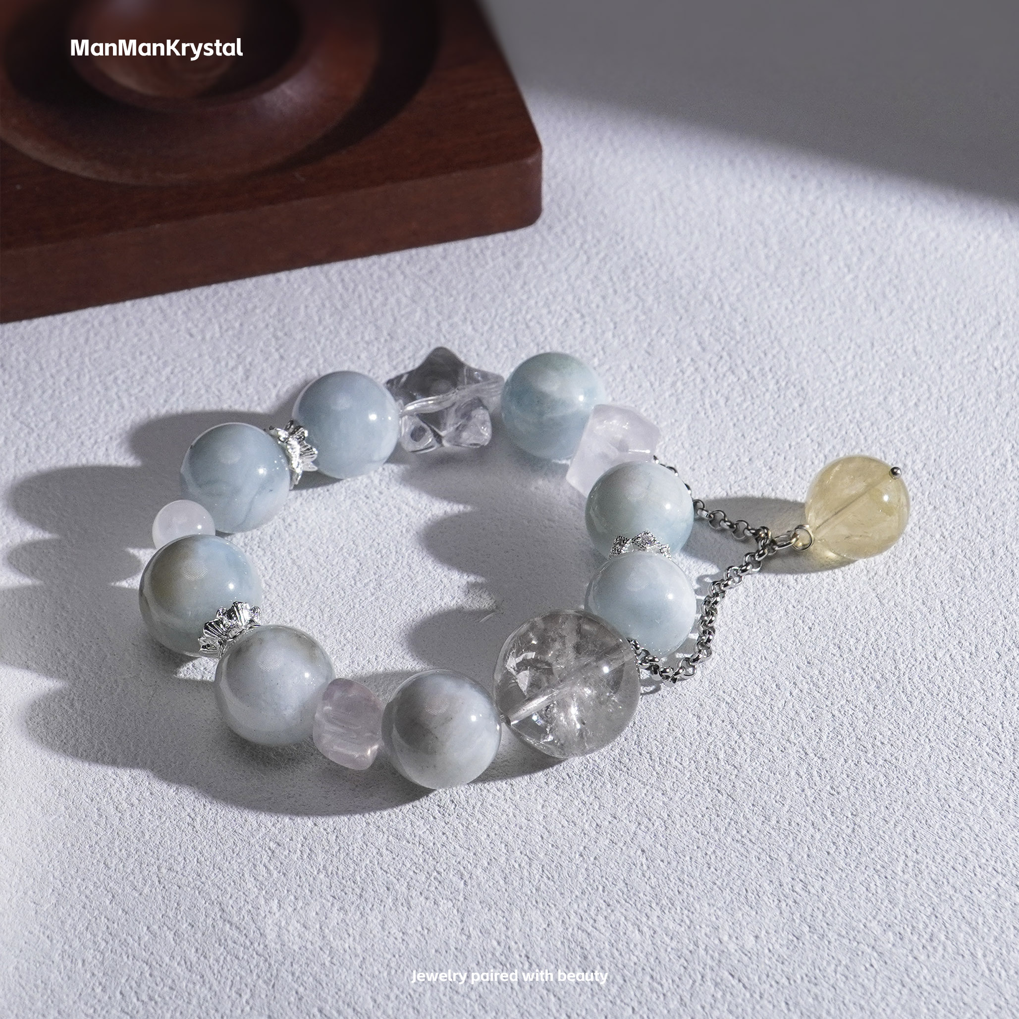 培育海蓝宝石MMJ728【云间岛】满满家培育海蓝宝石手链多样性发货