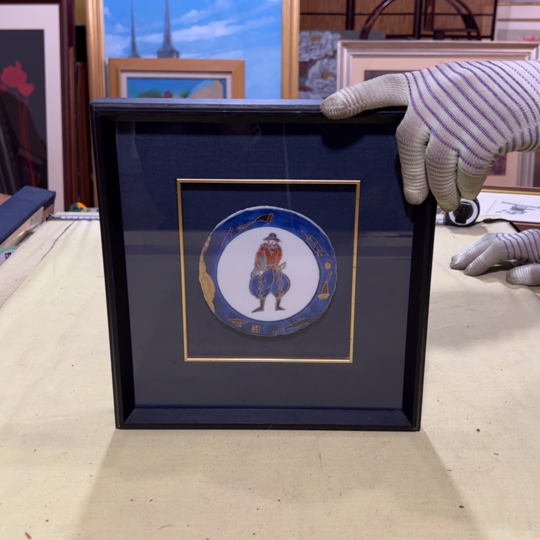 绘画淡**志屏风框画茶空间设计