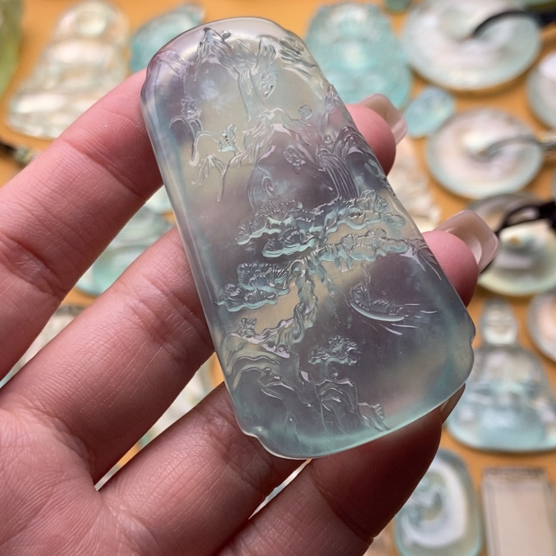 蛇纹石玉未镶嵌吊坠(不含链)