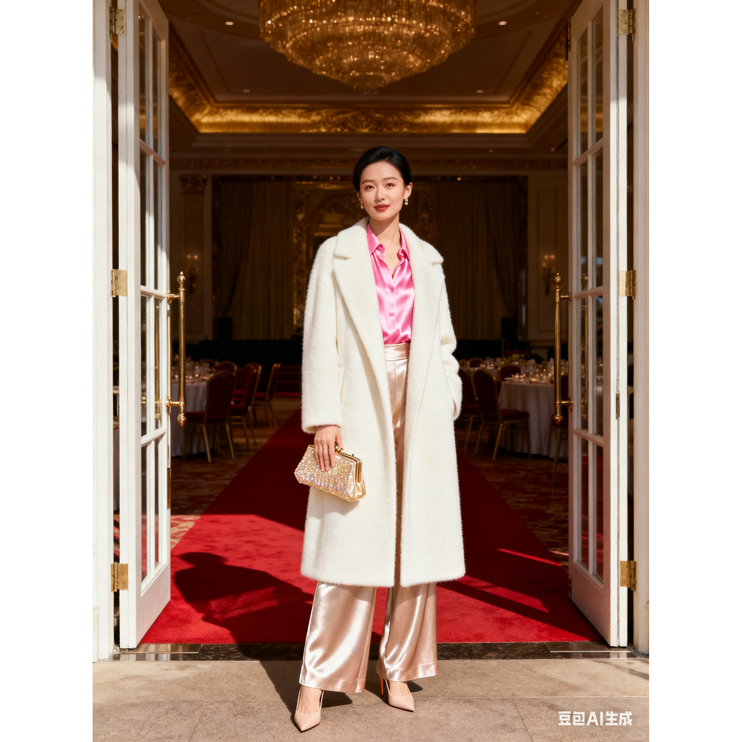 【E501-600】单面尼秋冬女长款毛呢常规款加厚外套女装[非主图]-E