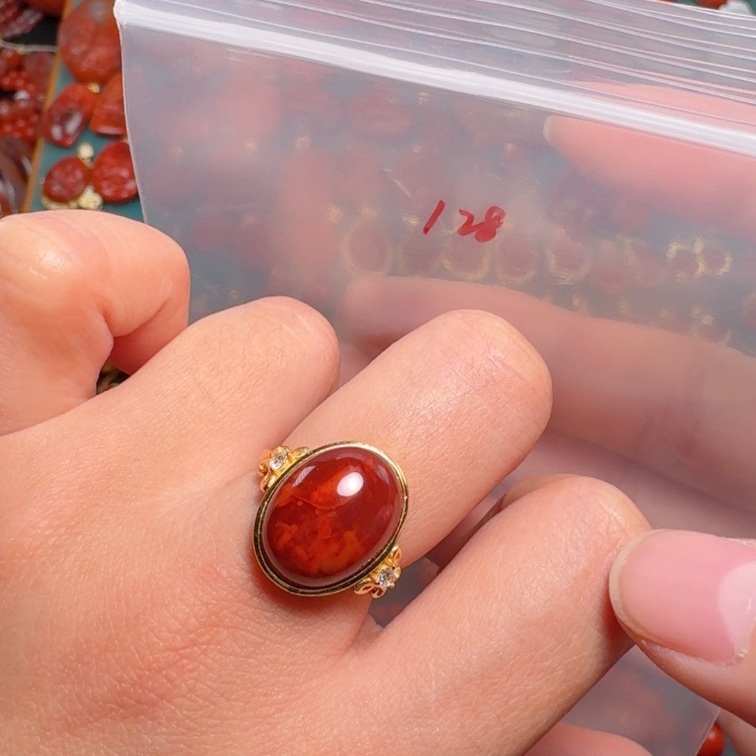 南红玛瑙南红银S925镶嵌