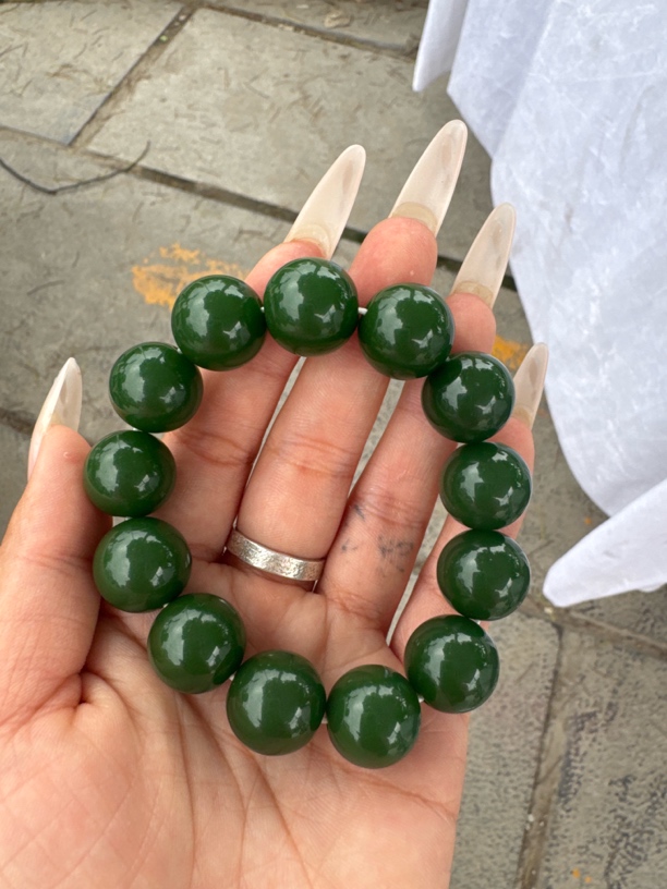 高端精品菠菜绿卡16手串