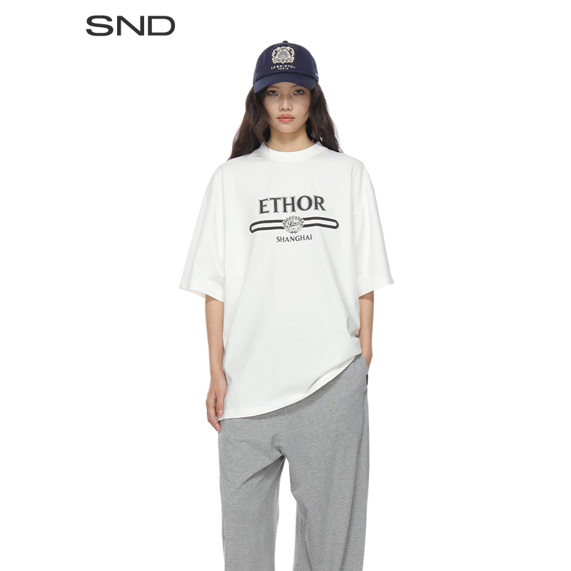 【ETHOR 设计师品牌】SND SS25 LOGO印花廓形短袖T恤