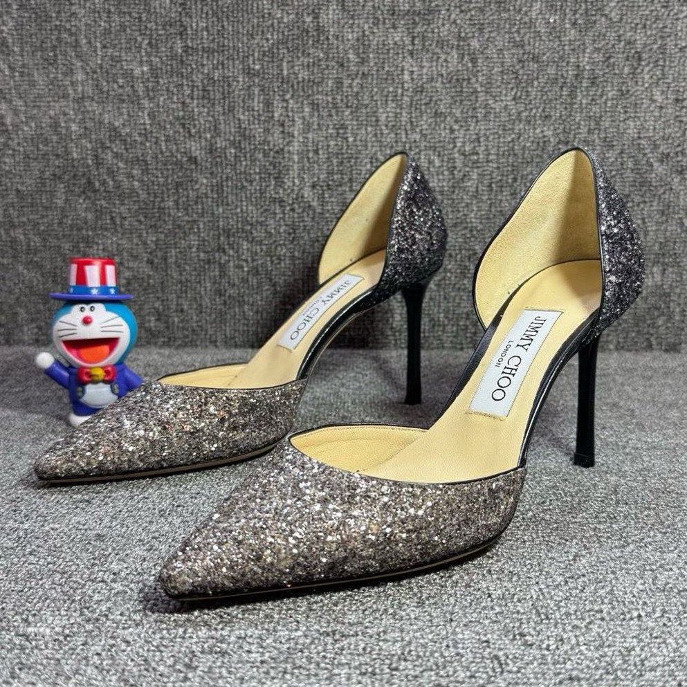99新 JIMMY CHOO/吉米周 36码 银蓝渐变高跟鞋 D6983