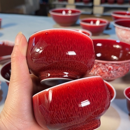 景德镇陶瓷红马坊禅定杯