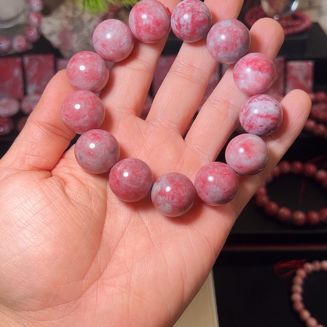 ****作天然辰砂原石手串