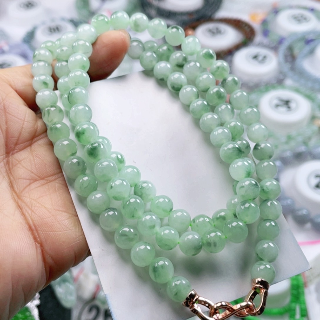 翡翠手链未镶嵌天然翡翠项链7.2mm