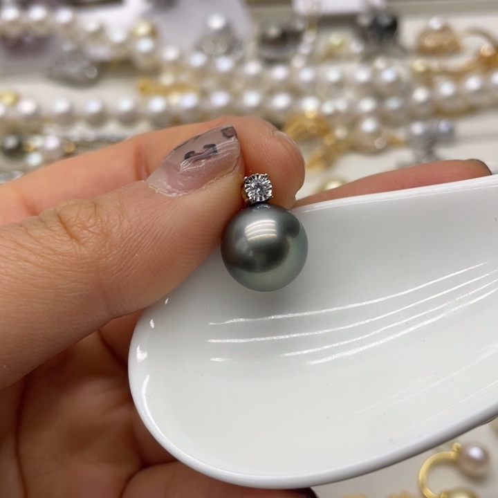 海水珍珠吊坠(不含链)18K金镶嵌