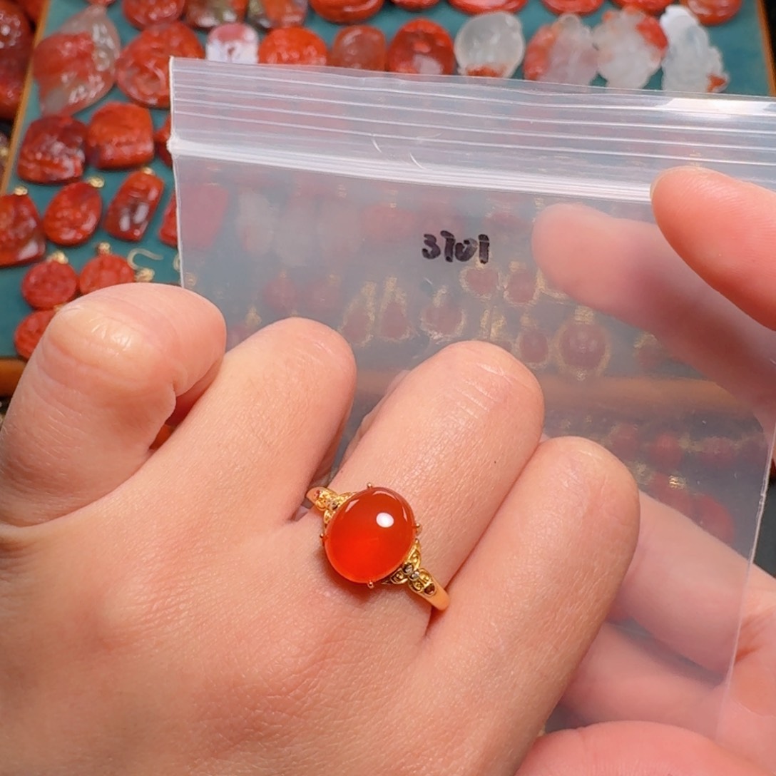 南红玛瑙南红玛瑙保山冰红银S925镶嵌