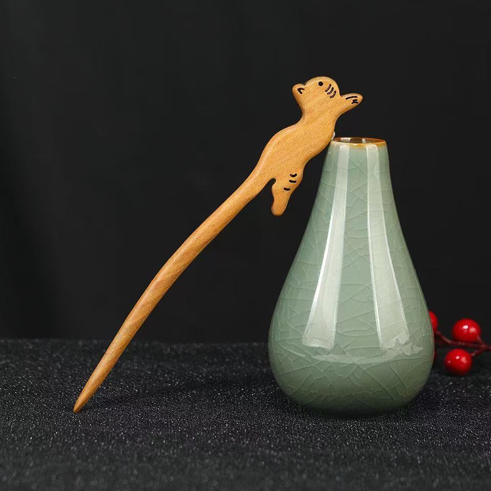 桃木国风发簪一根