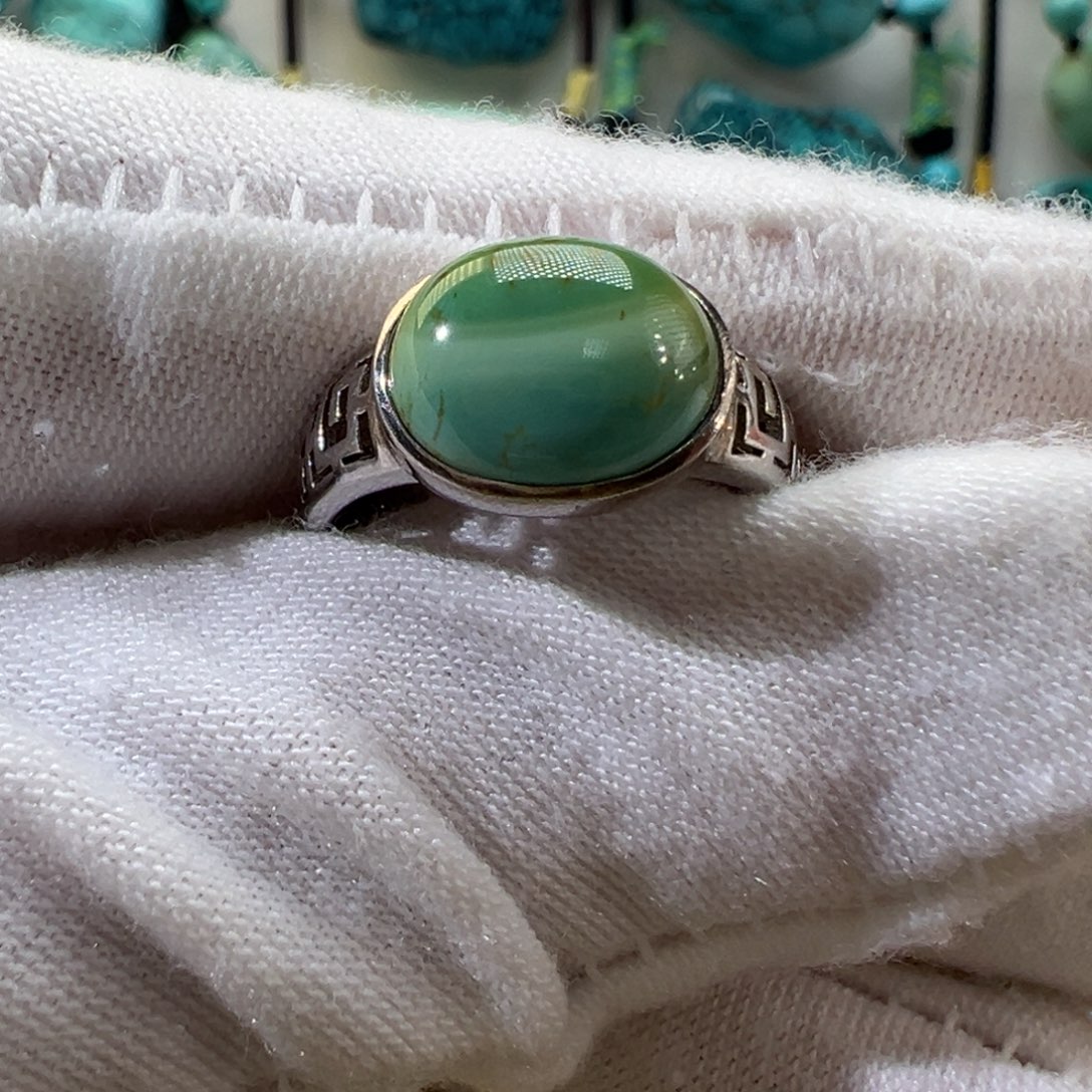 绿松石银S925镶嵌戒指