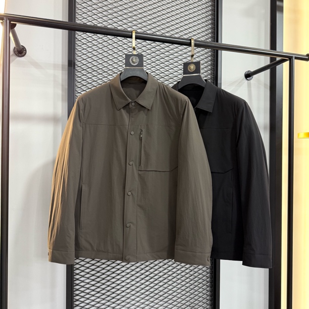 【90%绒子鹅绒服】男秋冬新款高品质中厚款纯色翻领高奢保暖鹅绒服