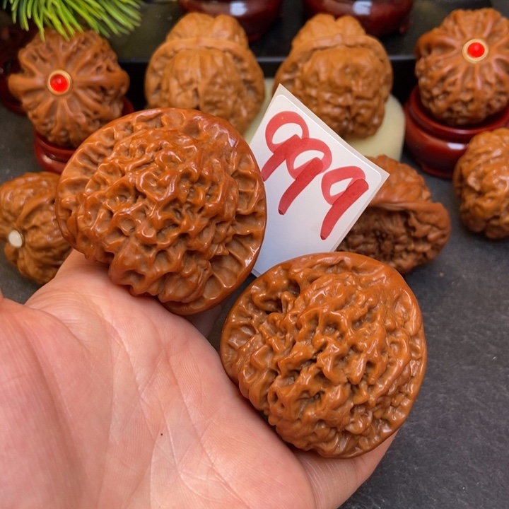 文玩核桃把件46官帽999