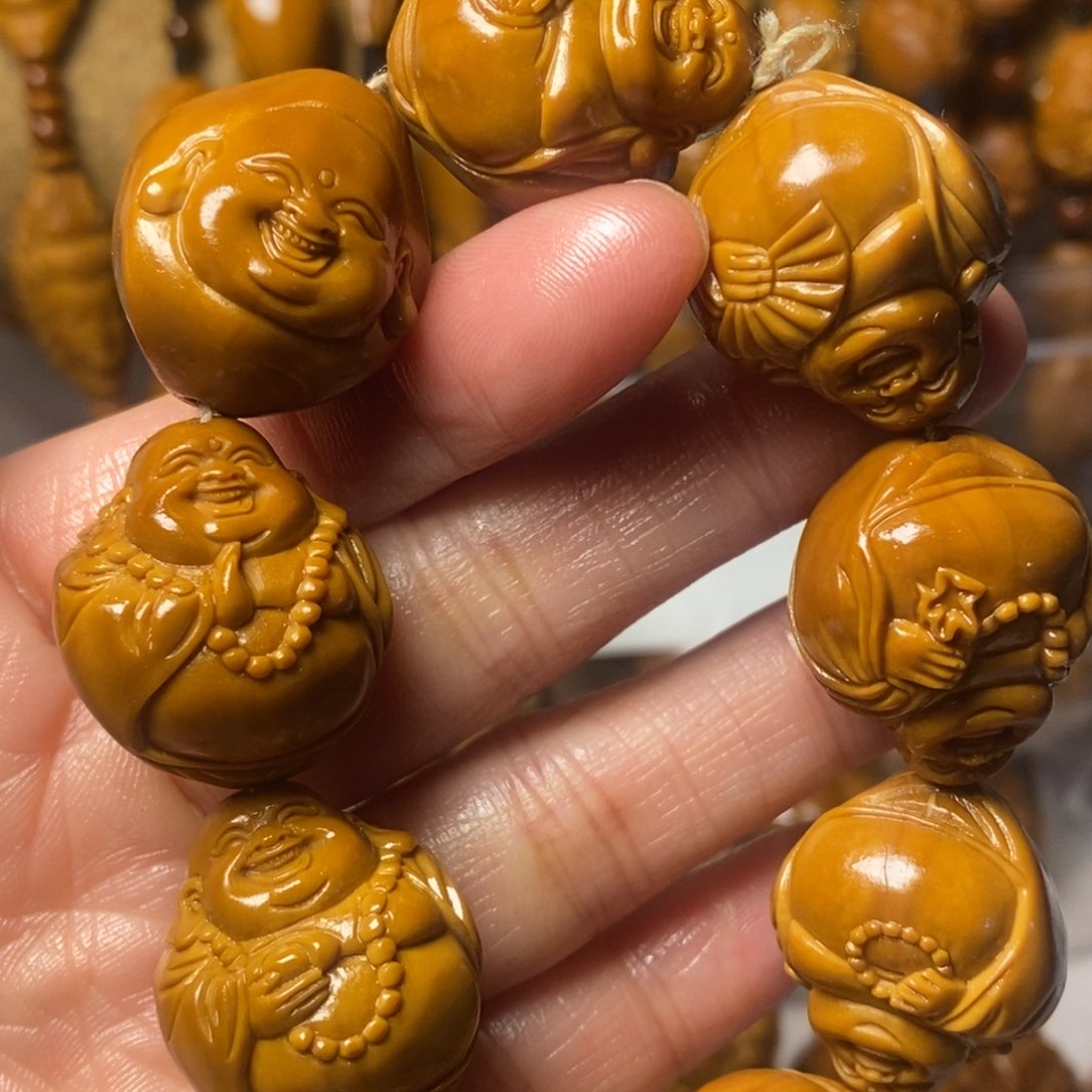 橄榄核手串/手链灯泡弥勒光面精品
