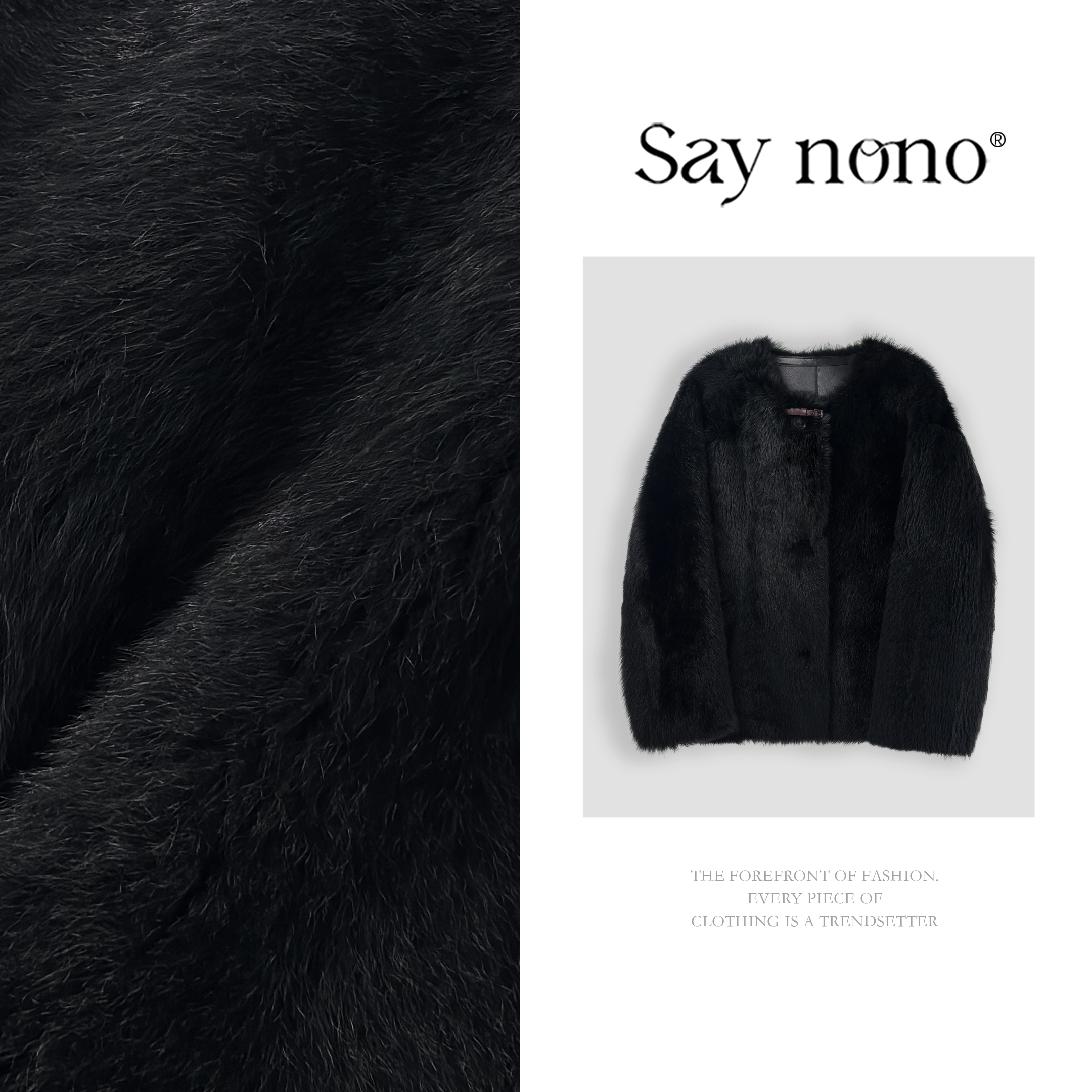 懒猫nono│Saynono 时尚简约设计感皮毛一体皮草外套 GS0559JY