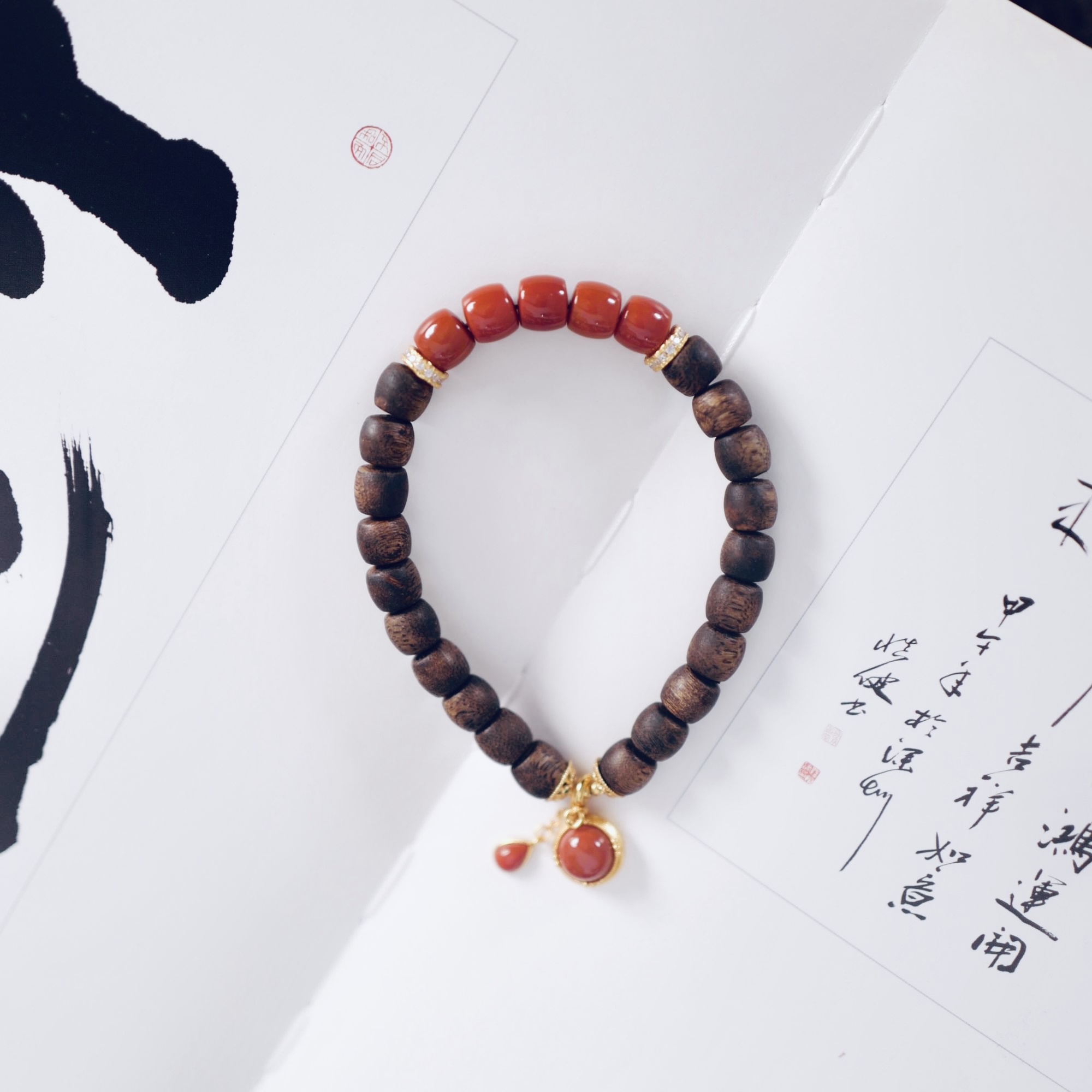 沉香奇楠沉香财财直切单圈手串 二 XK25408