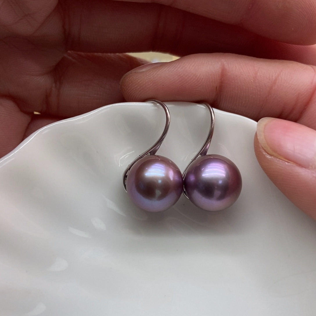 淡水珍珠耳饰银S925镶嵌