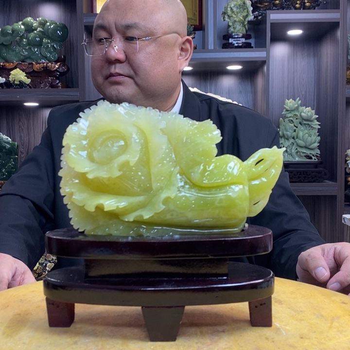 蛇纹石玉（覆膜）珠宝奇石未镶嵌周*