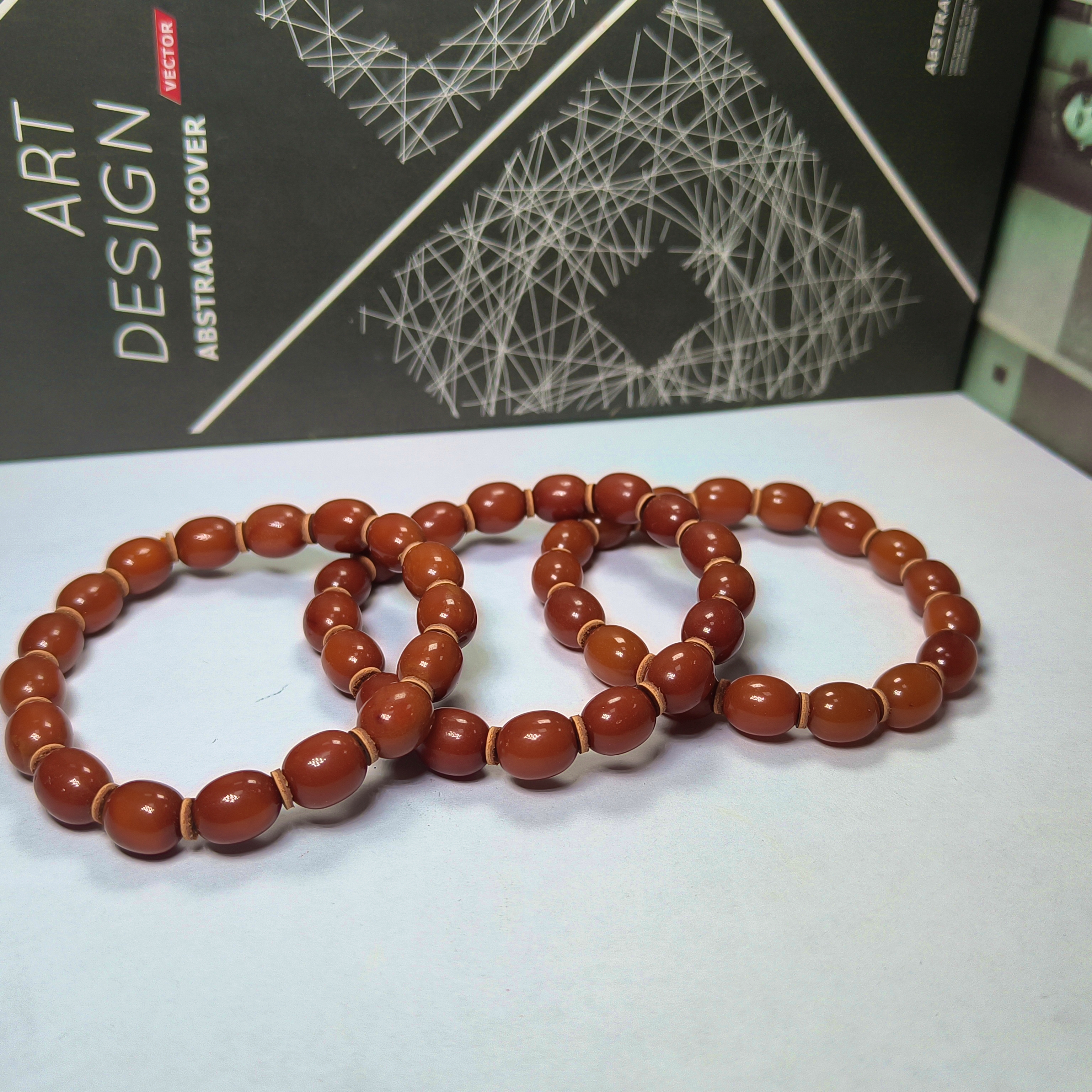 【村有晶品】天然回流桶珠老蜡单圈手链 多样性发一 约8mm 886ZBLF