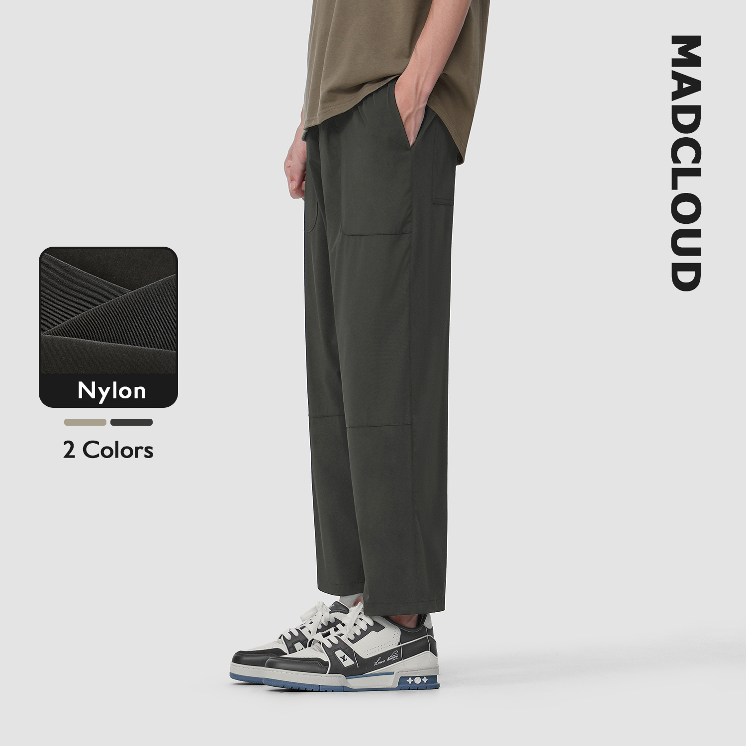 MAD官方 | Madcloud夏季轻薄凉感冰丝垂感阔腿裤休闲薄款九分裤男