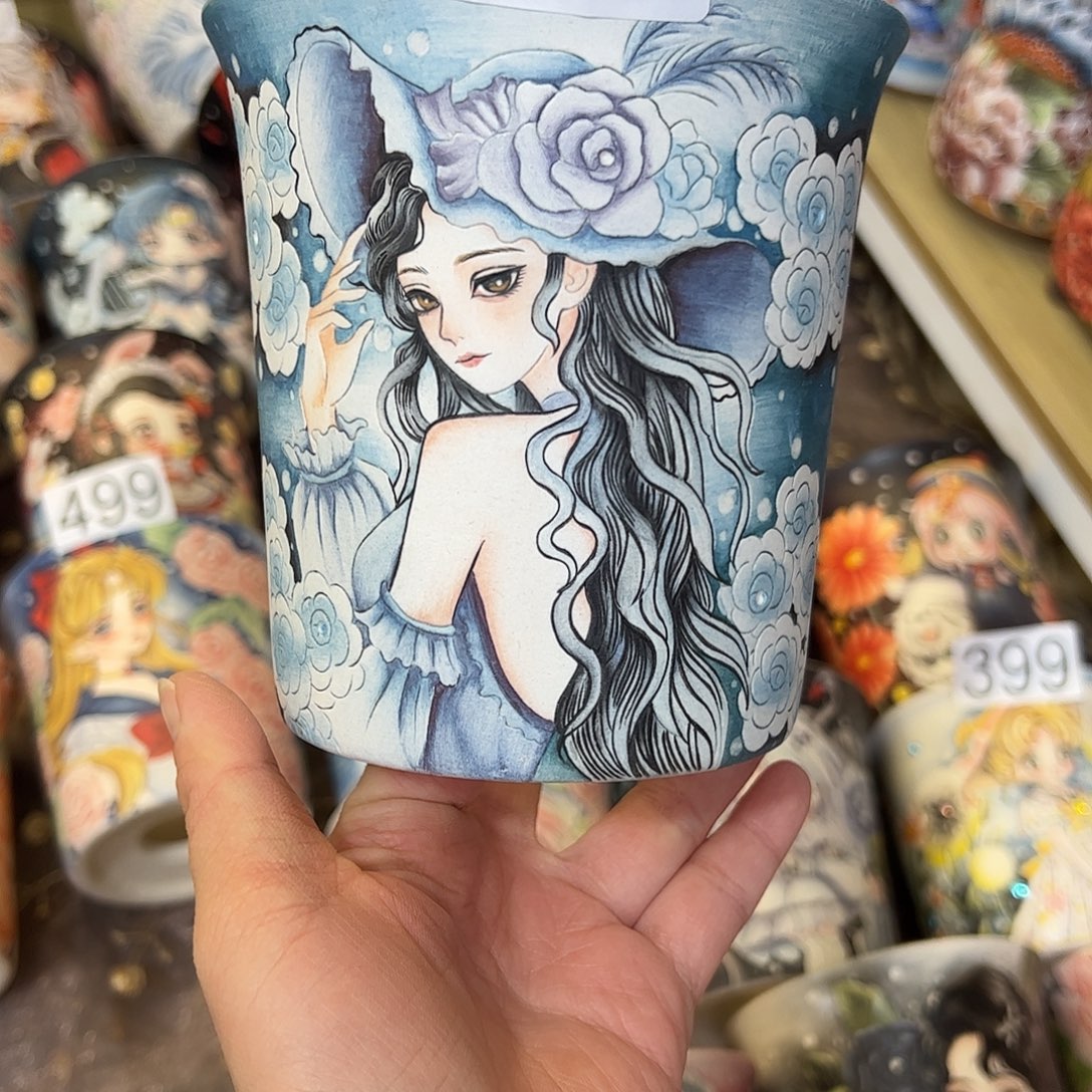 景德镇炫彩手绘口12.5高12.5