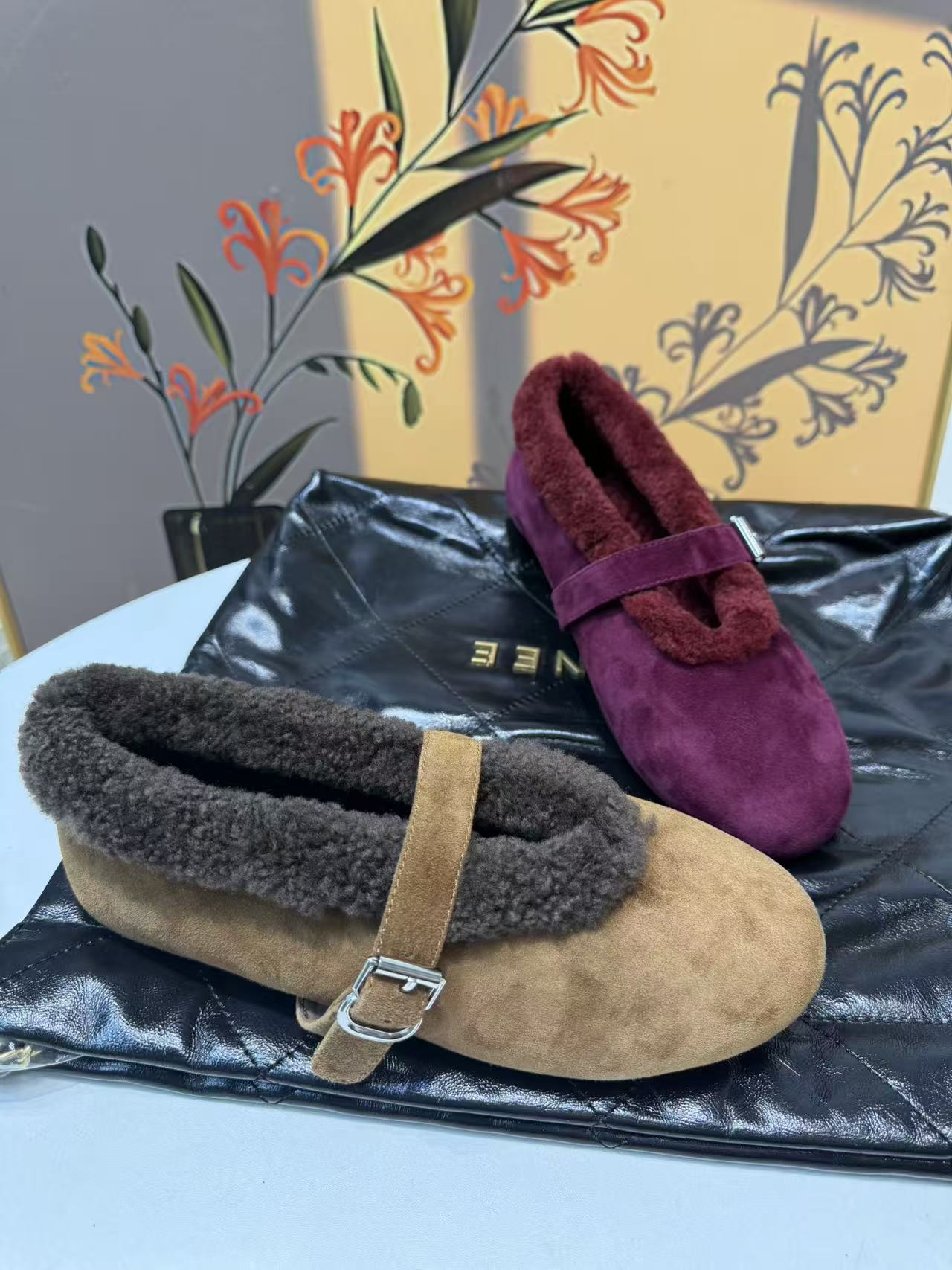 浅口防滑纯色加绒保暖平底单鞋玛丽珍鞋