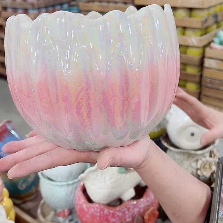 有孔，凑单福利满10元发货陶瓷多肉花盆！