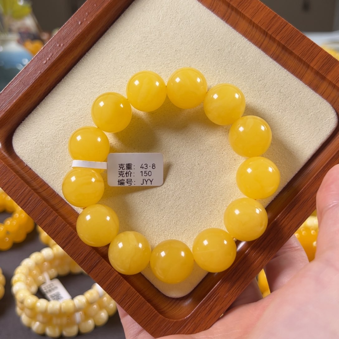裸石蜜蜡未镶嵌18mm焦皮鸡油黄浓蜡圆珠jyy