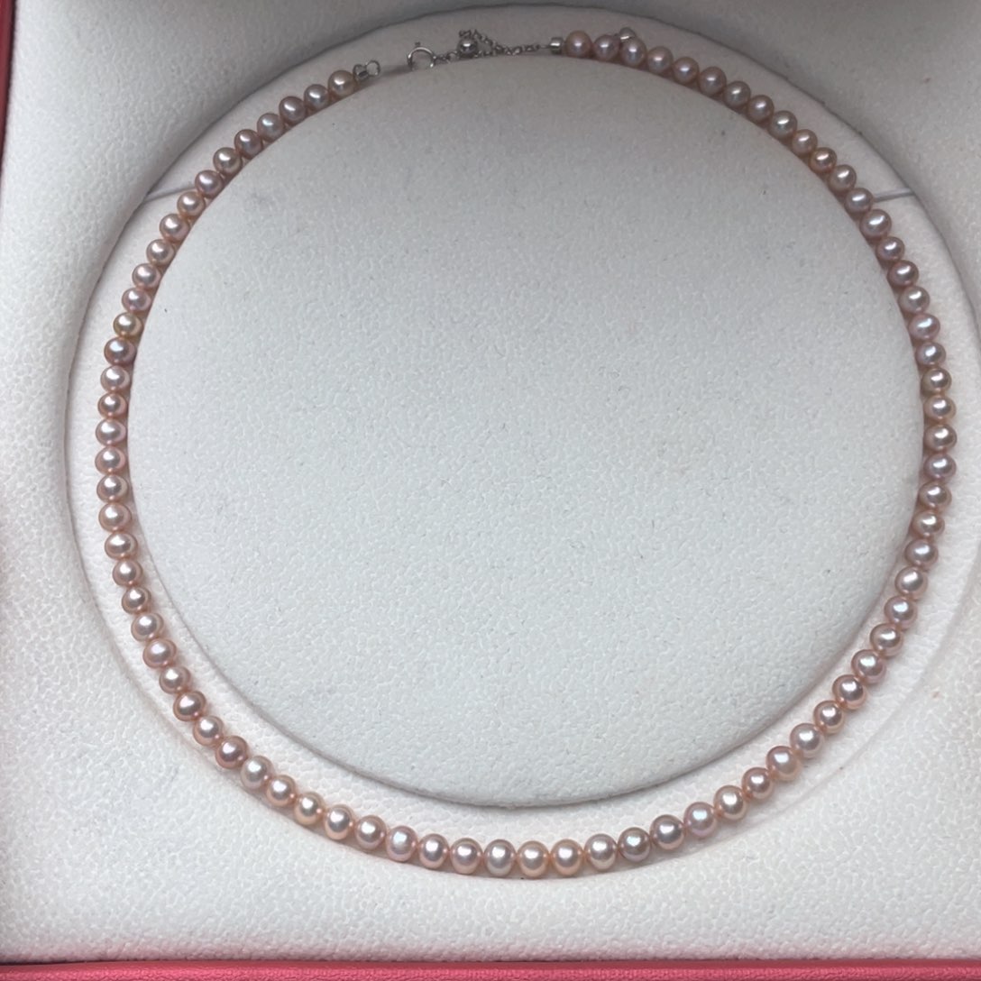 淡水珍珠银S925镶嵌颈饰5-6mm