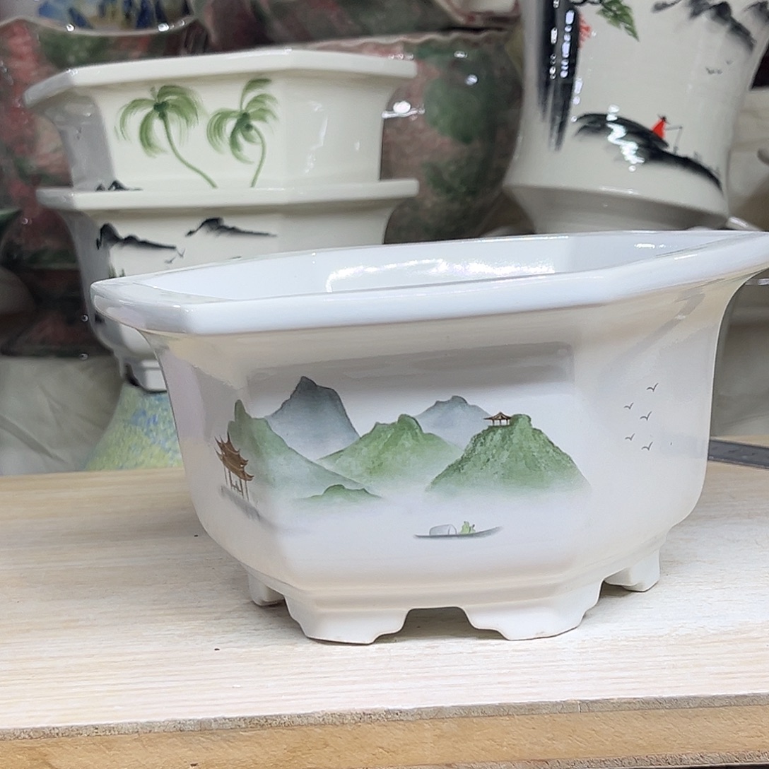 陶瓷绿植多肉微瑕花盆外口径：15*9.5