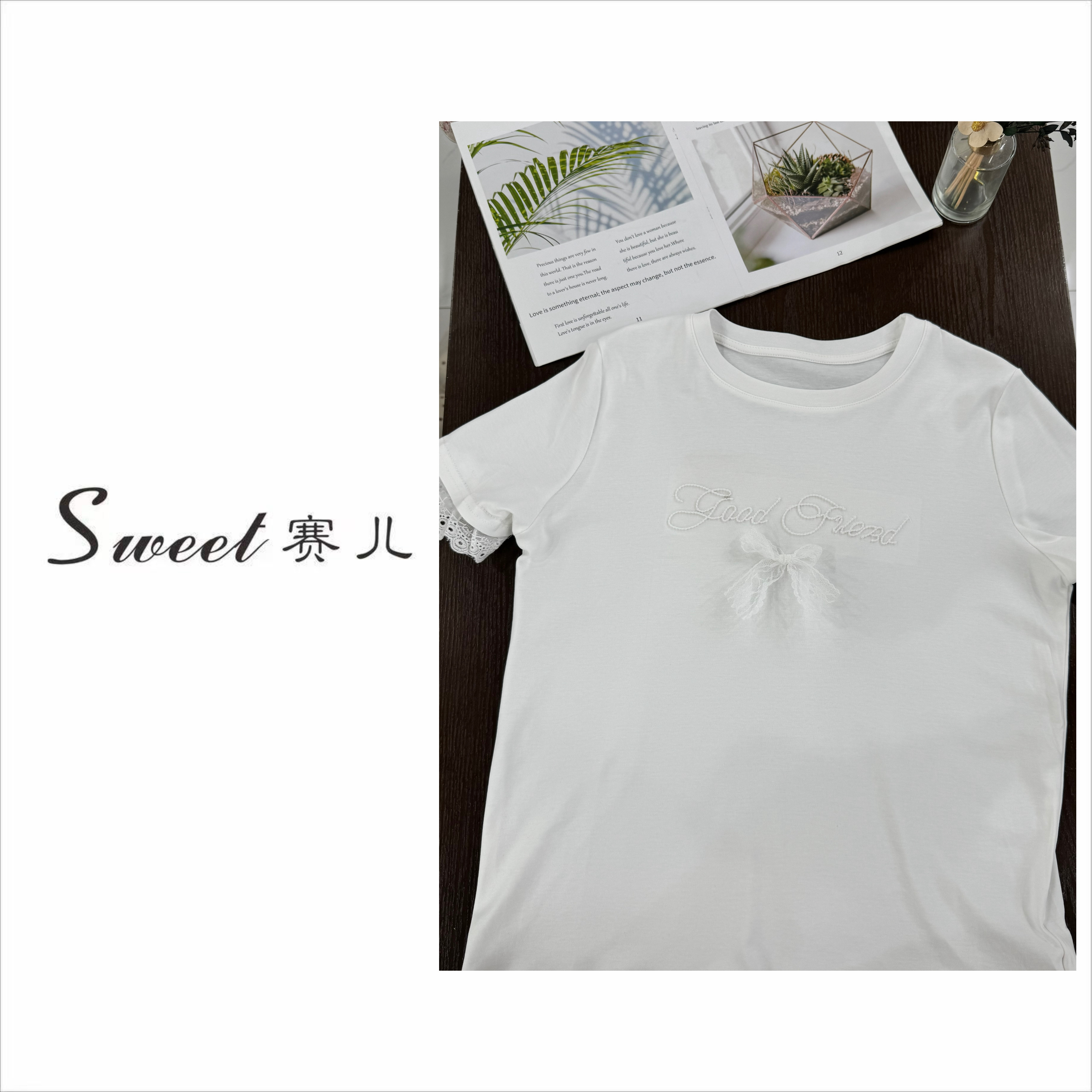 【赛儿专属】｛2295｝简约百搭蝴蝶结T恤