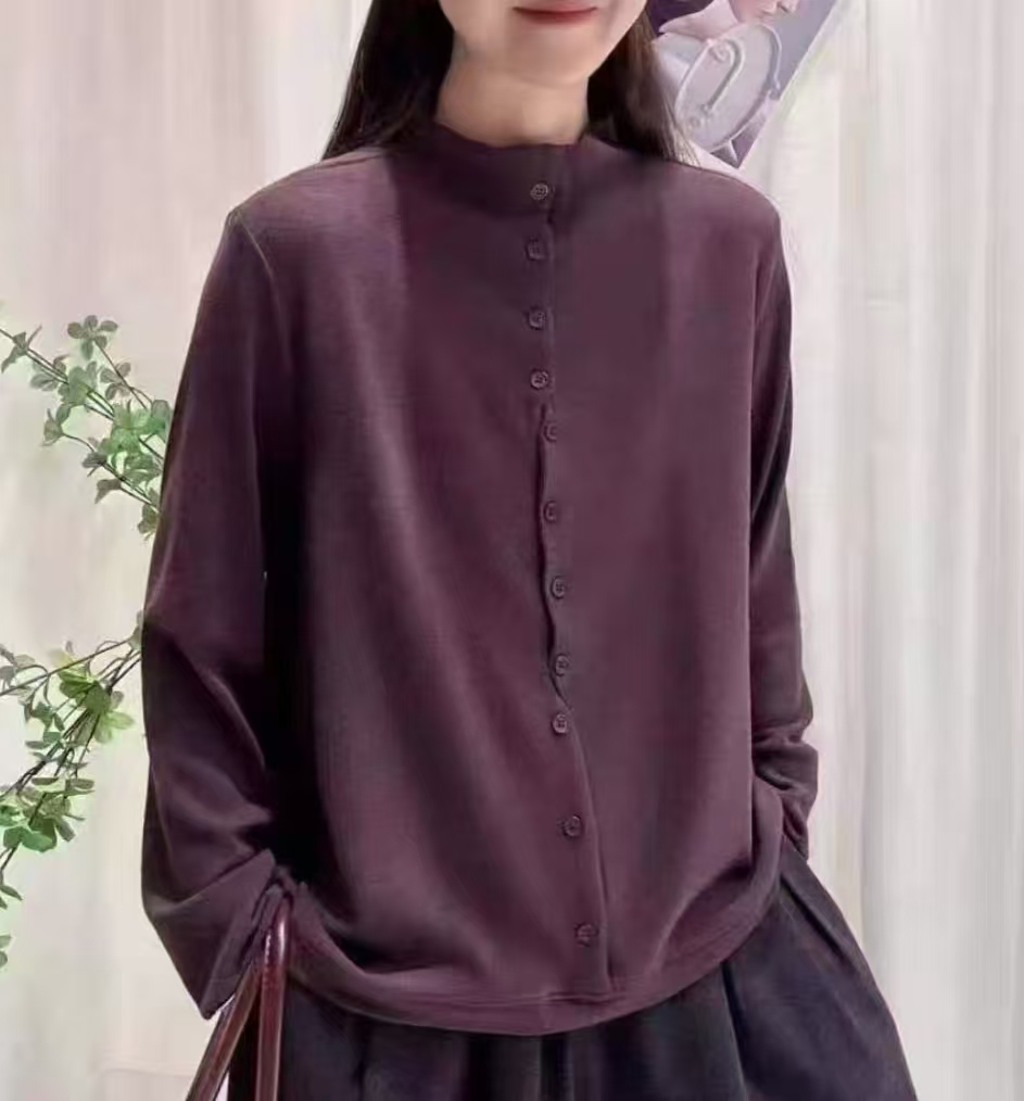 欧货交叉扣长袖百搭衫