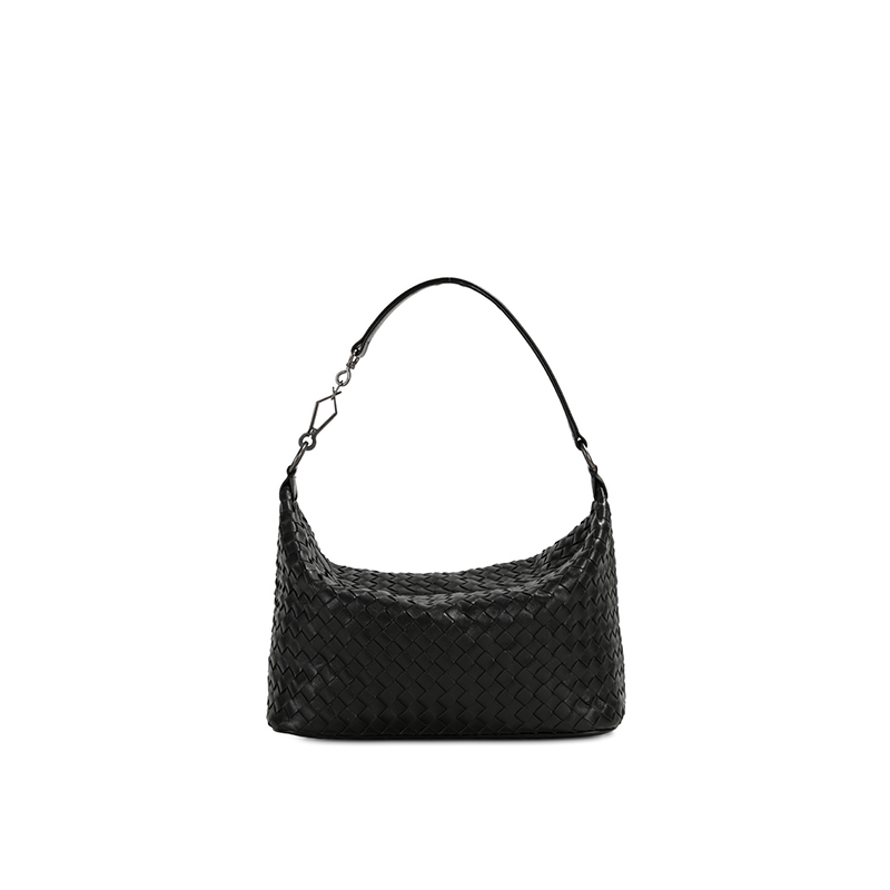 羊皮手工编织遛狗饺子包手提单肩包5033