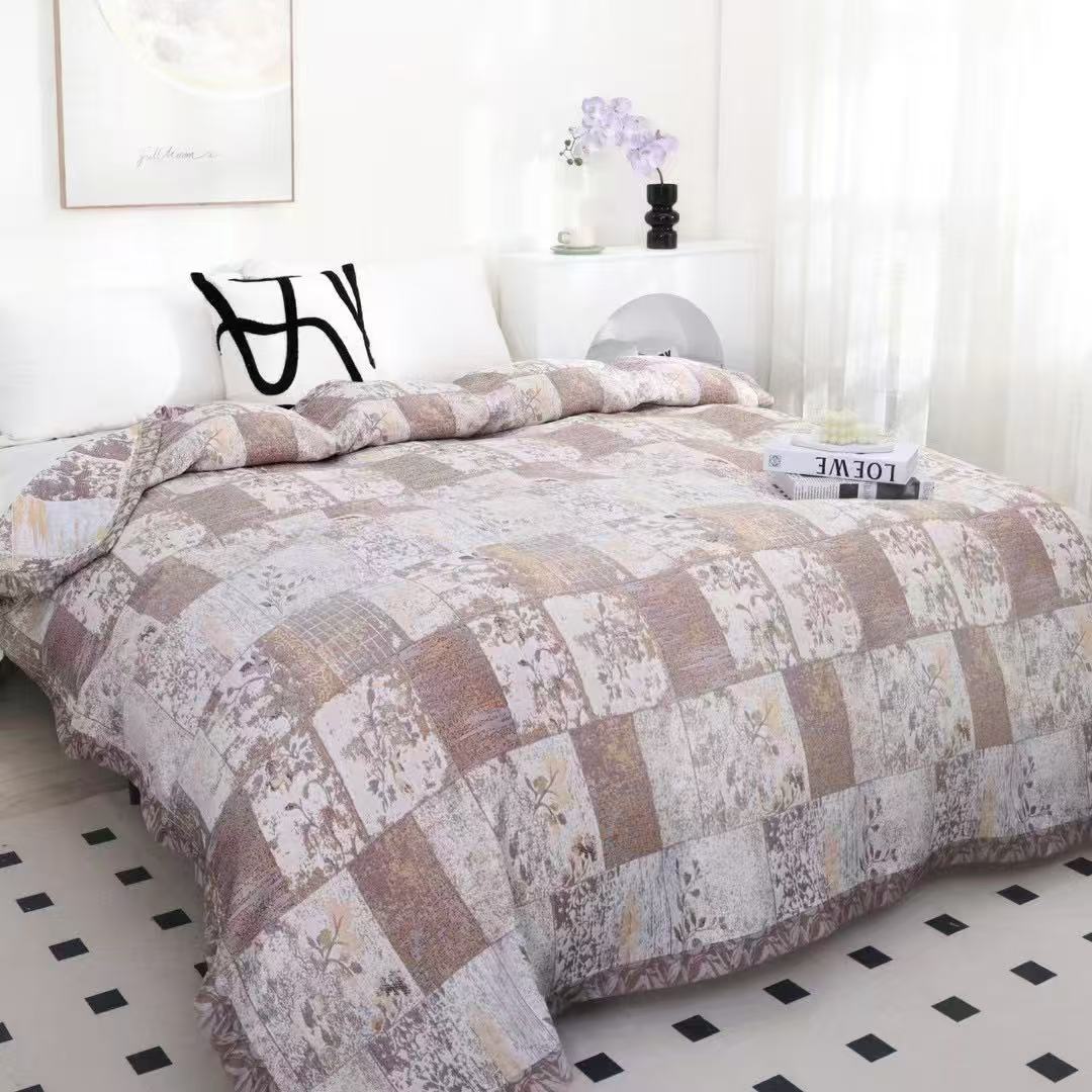 (蔷薇花园)200*230cm高端轻奢汉麻雨露麻加厚可机洗凉席床盖