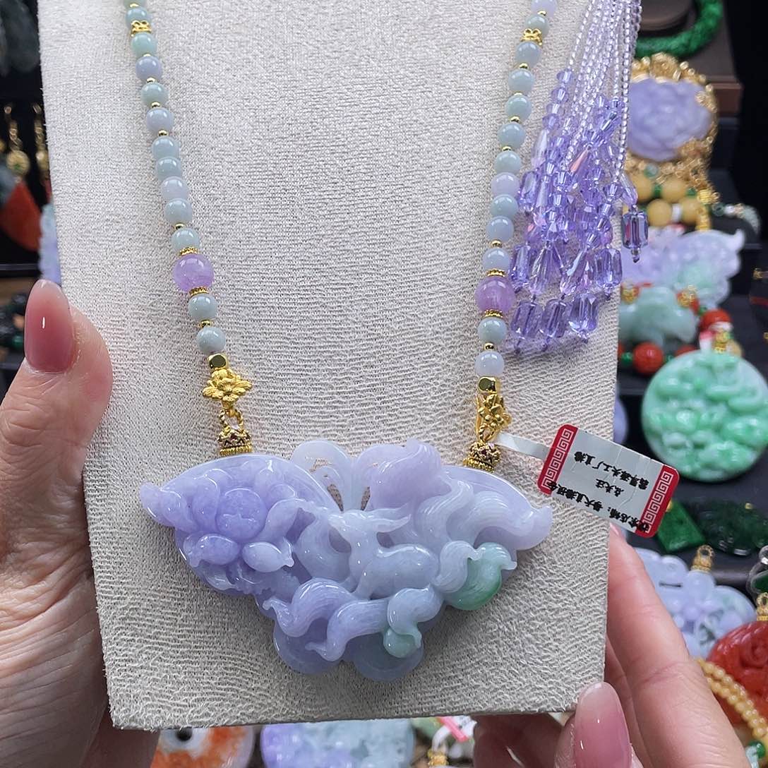 翡翠未镶嵌颈饰代编织