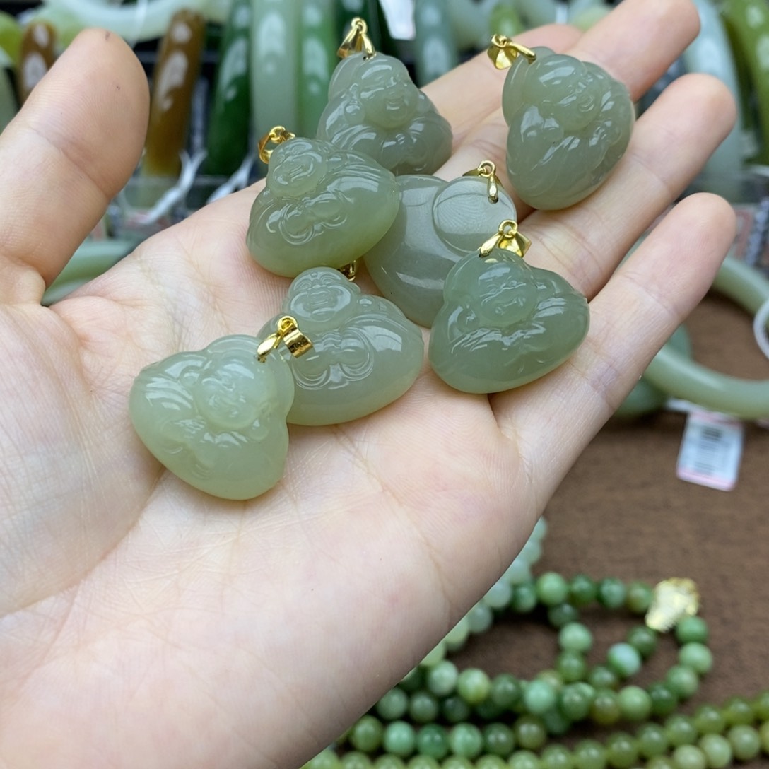 和田玉银S925镶嵌挂件多样性拍一发一