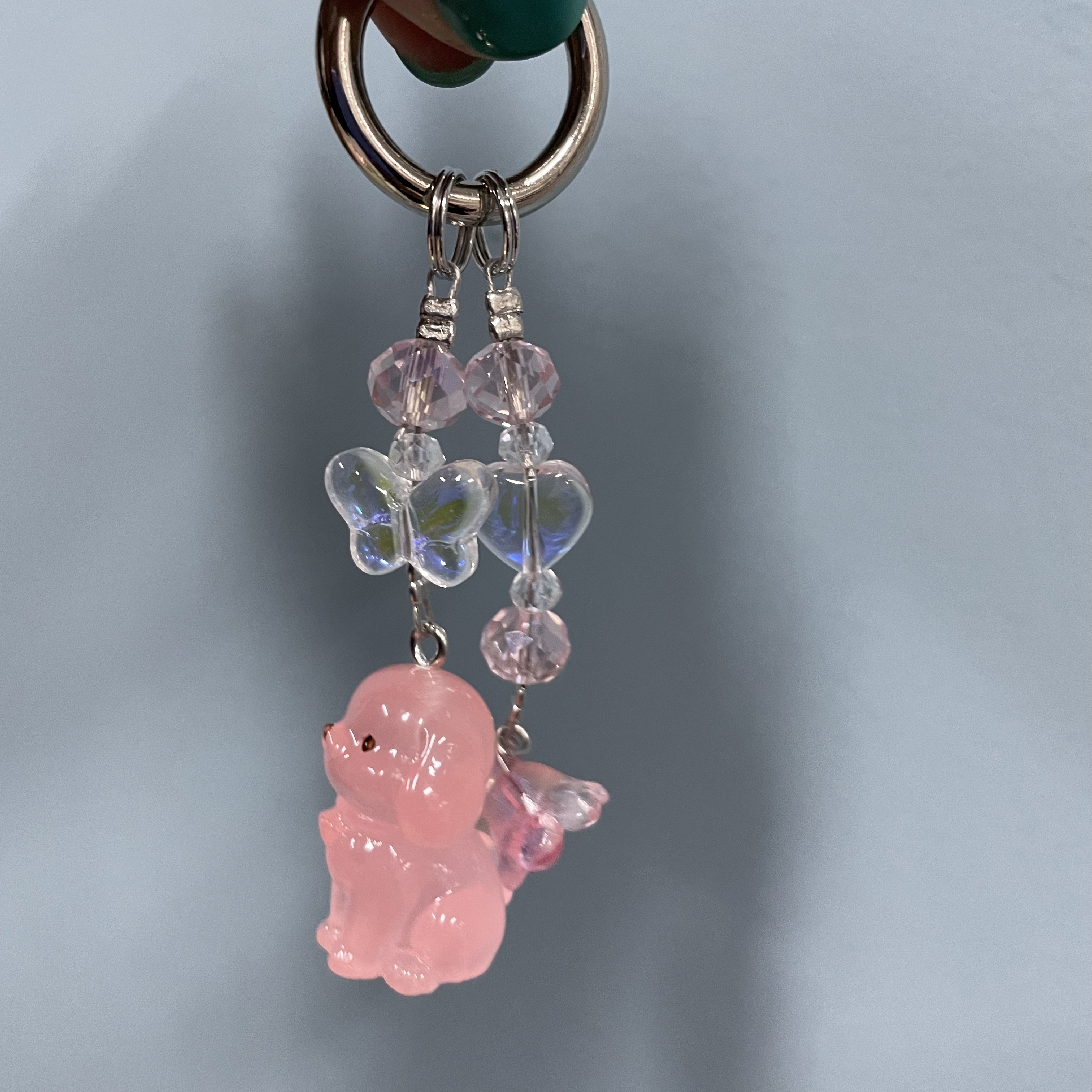 粉色夜光小狗手机坠E843