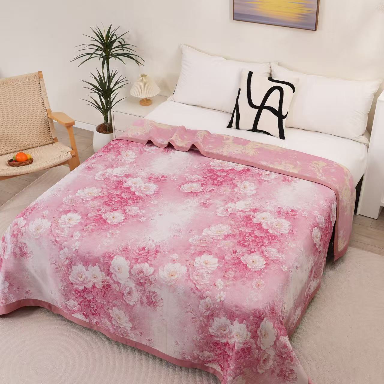 【花样年华】230*250cm金乳丝轻奢艺术毯