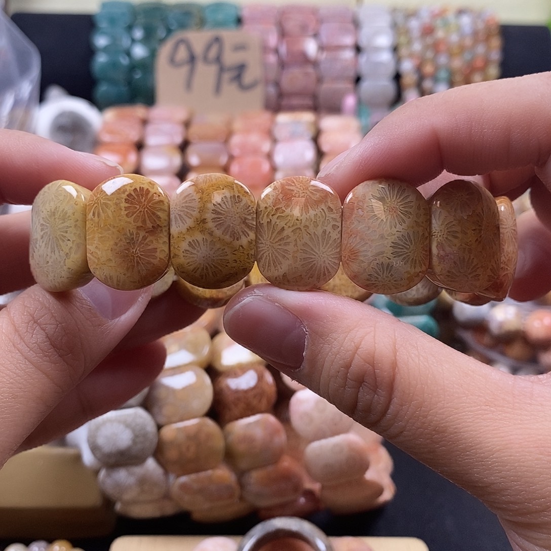 硅化珊瑚（珊瑚玉）未镶嵌手牌16号