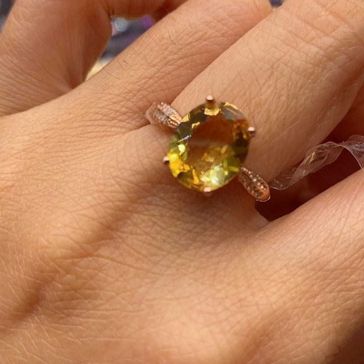 水晶戒指银S925镶嵌水晶戒指